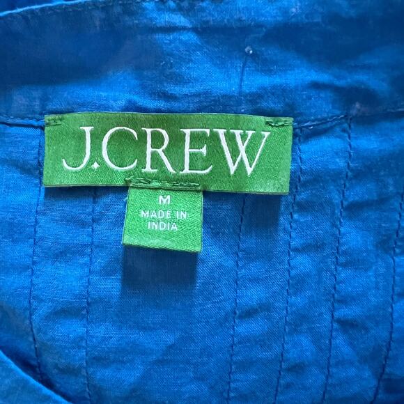J. Crew Milly Button-Up Mini Dress Women's Medium Blue Cover-Up All Cotton - Picture 7 of 9